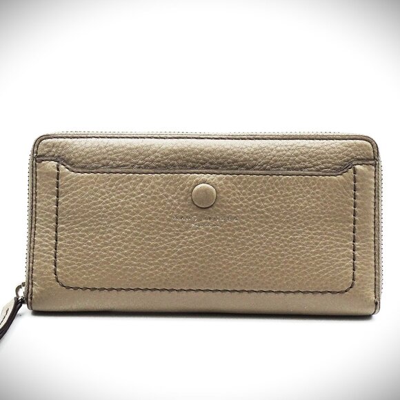 MARC JACOBS Empire City Mink Color Leather Continental Zip Around Wallet - Picture 1 of 9
